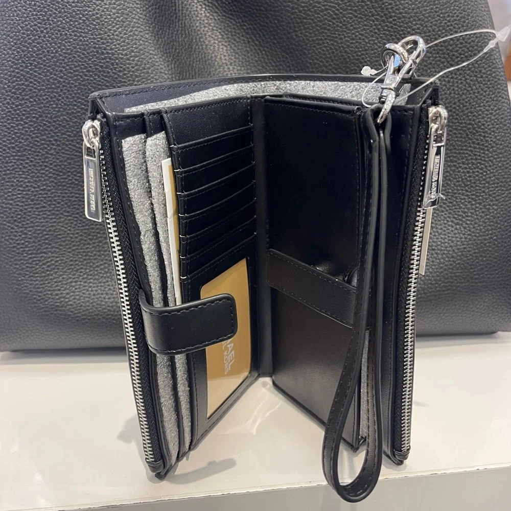 MICHAEL KORS Jet Set Lg Ombré Signature Logo Double Zip Wristlet Phone Hd Wallet